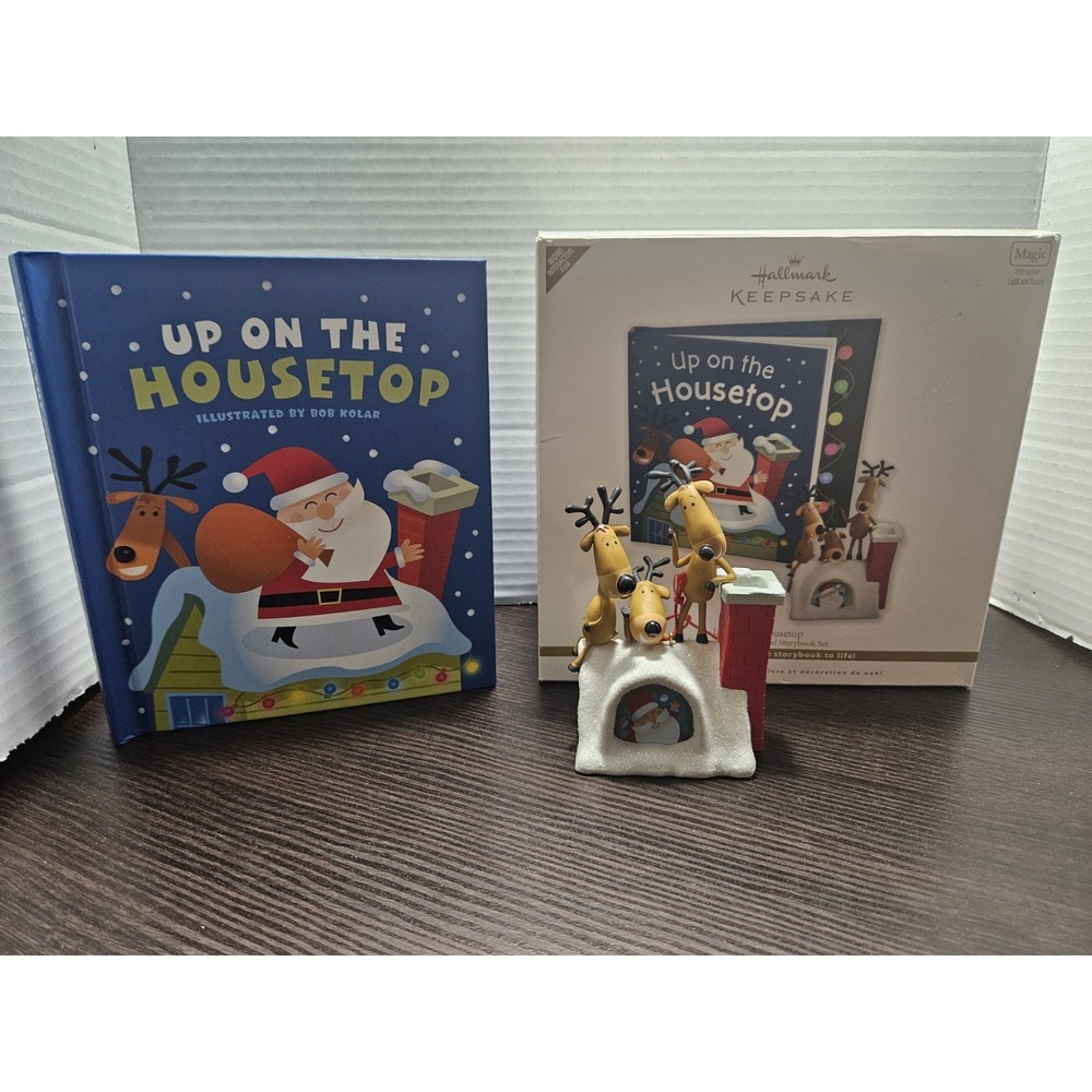 Hallmark Ornament Up‎ on the Housetop Interactive Storybook Set Light Sound 2010